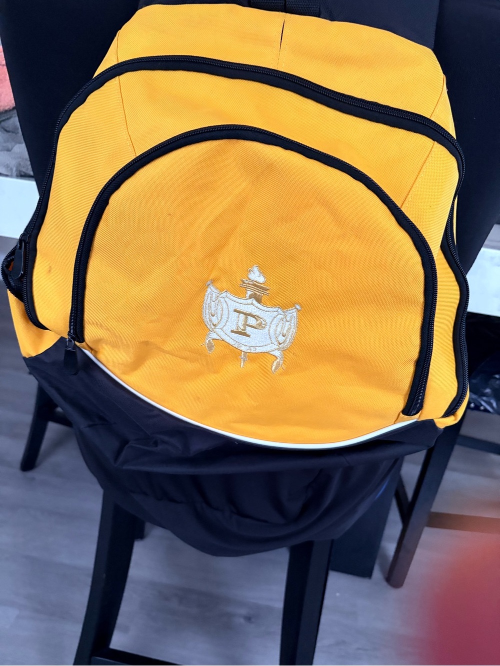 Philos  Sigma Gamma Sorority  Yellow and Black Backpack - Casual Daypack